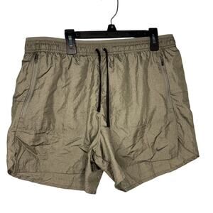 Nike Running Division Shorts Men's Lined Large Olive Army Green Athletic Workout